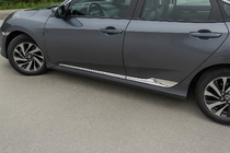 Honda Civic Sedan X 2016-2021 Modanature Porte V2 (4 pz, Acciaio Inox) foto 1