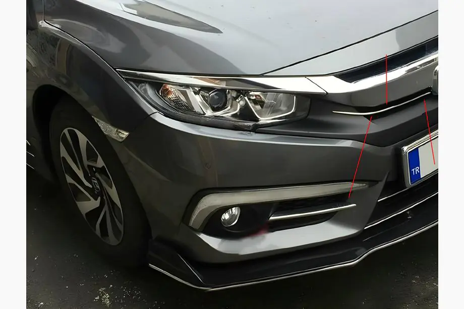 Honda Civic Sedan 2021- Coperture Griglia Cromate (2 pz, Acciaio Inox) Foto 1