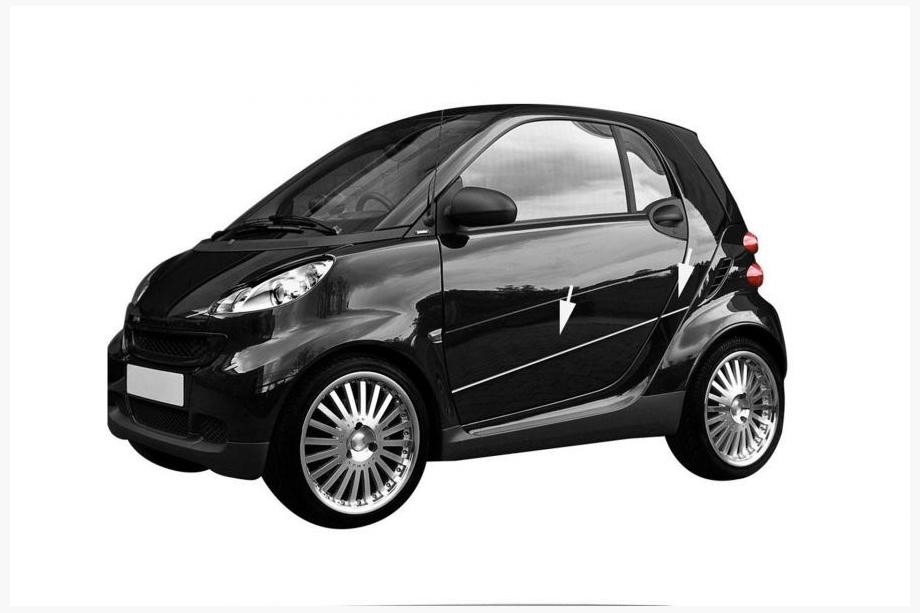 Smart 2007-2014 Modanature porte acciaio inox (4 pz) Image