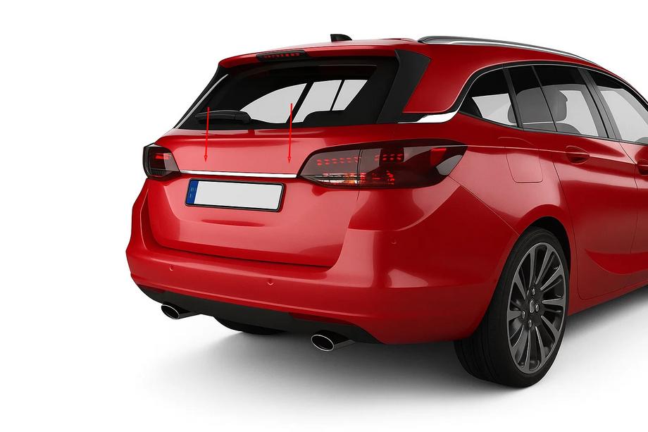 Opel Astra K 2016-2021 Modanatura cromata sopra la targa (SW, acciaio inox) Image