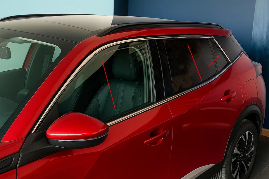 Peugeot 2008 2019- Cornici superiori finestrini acciaio inox (6 pz) Image