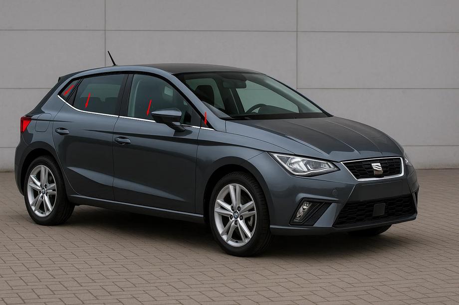 Seat Ibiza 2017- Cornici finestrini acciaio inox (4 pz) Image