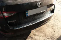 Skoda Superb 2015-2024 Protezione Paraurti Posteriore SW Acciaio Inox foto 7