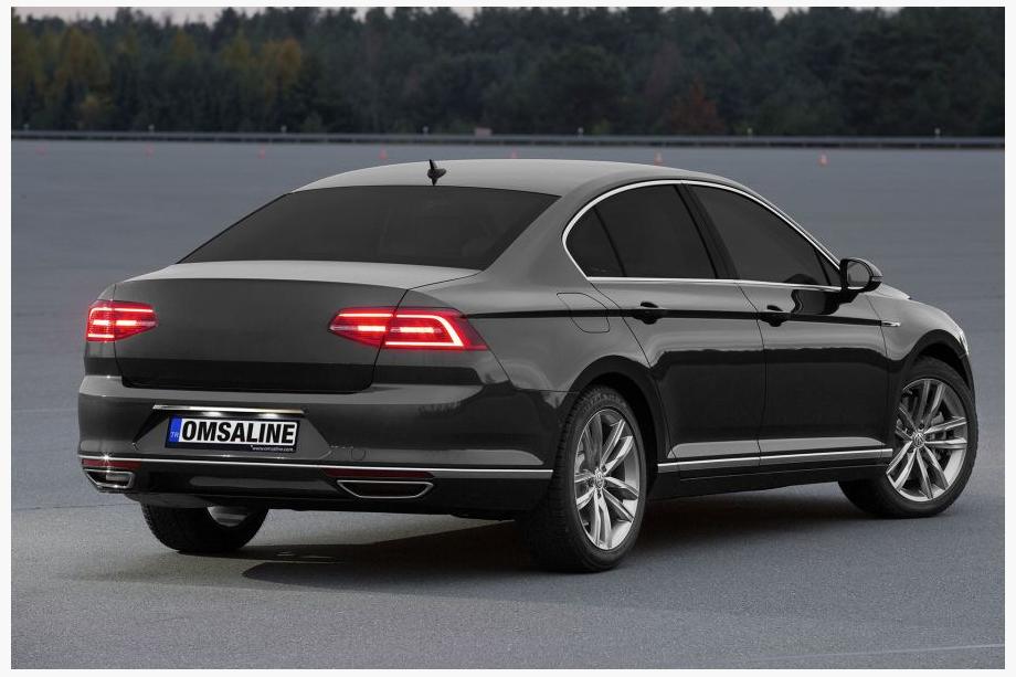 Volkswagen Passat B8 2015-2023 Modanatura cromata sopra targa SD (OmsaLine, acciaio inox) Foto 1