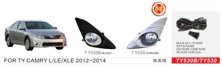 Toyota Camry 2011–2017 Fendinebbia US-type 2011-2014 (2 pz, Alogeni) foto 1