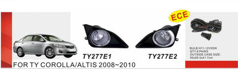 Toyota Corolla 2007-2013 Fendinebbia 2007-2010 (2 pz, alogeni) foto 1