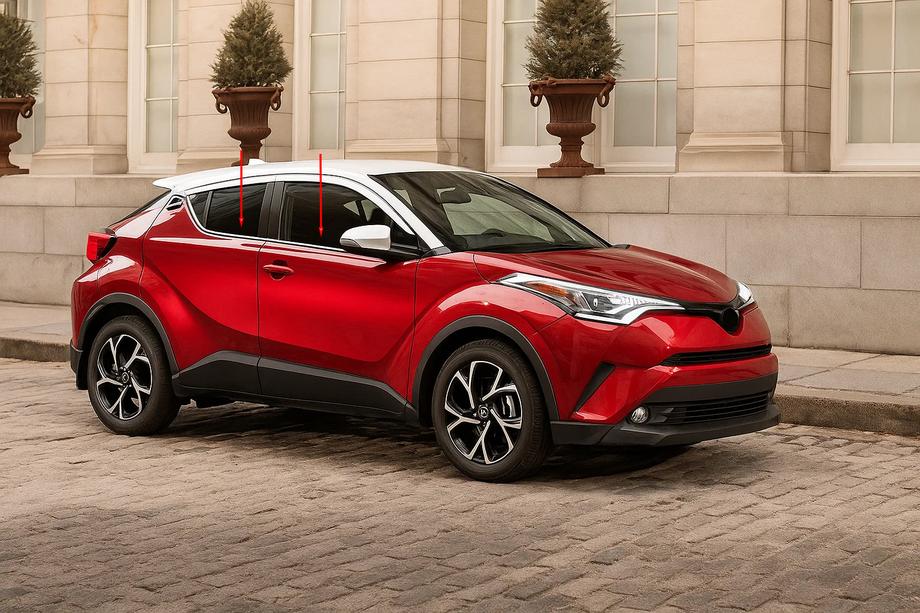 Toyota C-HR 2016-2023 Cornici finestrini OmsaLine (4 pz, acciaio inox) Foto 4