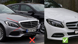 Mercedes C-class W205 2014-2021 Griglia Anteriore Panamericana GT Nera (per Avantgarde/AMG-Line/C43 AMG) foto 4