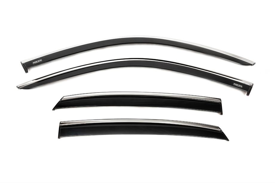 Honda Civic Sedan 2021- Deflettori finestrini con profilo cromato (4 pz, Niken) Image