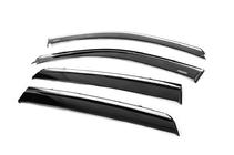Hyundai Santa Fe 2 2006-2012 Deflettori finestrini con profilo cromato (4 pz, Niken) foto 3
