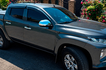 Mitsubishi L200 2015-2024 Deflettori finestrini con profilo cromato (4 pz, Niken) foto 1