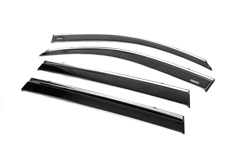 Toyota Highlander 2008-2013 Deflettori finestrini con profilo cromato (4 pz, Niken) Foto 8