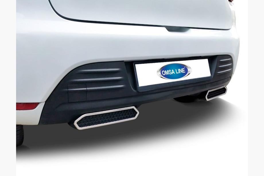 Renault Clio IV 2012-2019 Terminali di scarico finti per paraurti (2 pz, acciaio inox) Foto 1