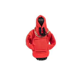 Copri leva cambio stile felpa con cappuccio (rosso, cordoncino nero) foto 1