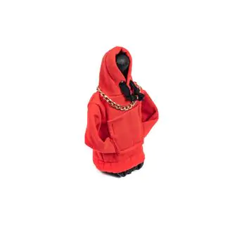 Copri leva cambio stile felpa con cappuccio (rosso, cordoncino nero) foto 2