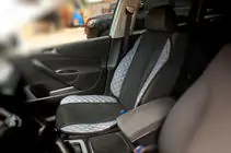 Copri sedile ECO e tessuto (1 pz, Grigio con cuciture grigie + tessuto) foto 4