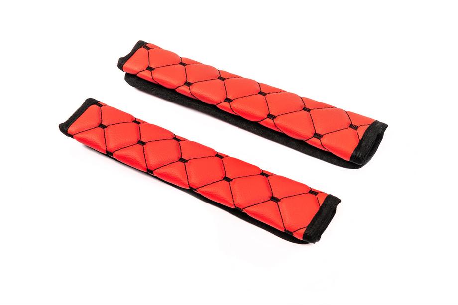 Copri cintura di sicurezza ECO (2 pz, Rosso con cuciture nere) Foto 4