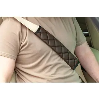 Copri cintura di sicurezza ECO (2 pz, Marrone con cuciture nere) foto 1