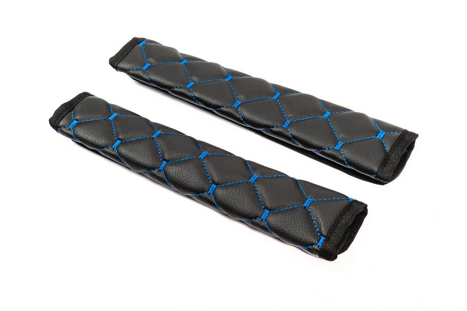 Copri cintura di sicurezza ECO (2 pz, Nero con cuciture blu) Foto 3