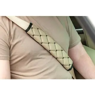Copri cintura di sicurezza ECO (2 pz, Beige con cuciture nere) foto 1