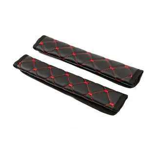 Copri cintura di sicurezza ECO (2 pz, Nero con cuciture rosse) foto 3