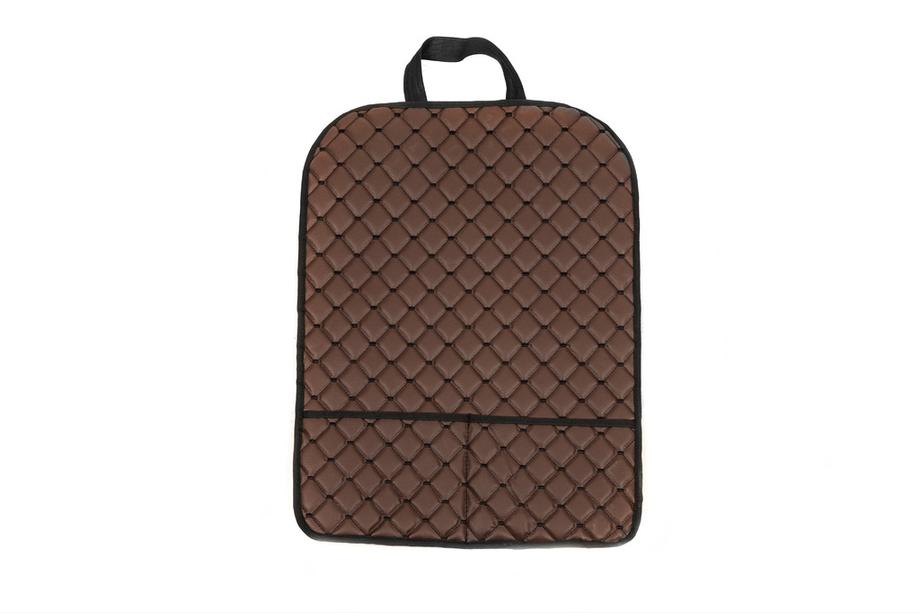 Organizer Schienale Sedile ECO (1 pz, Marrone con Cuciture Nere) Foto 3
