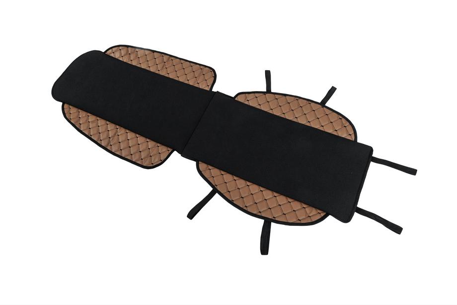 Copri sedile ECO e tessuto (1 pz, Marrone con cuciture nere + tessuto) Foto 4