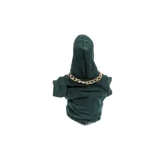 Copertura leva cambio stile felpa con cappuccio (verde, cordoncino arancione) foto 4