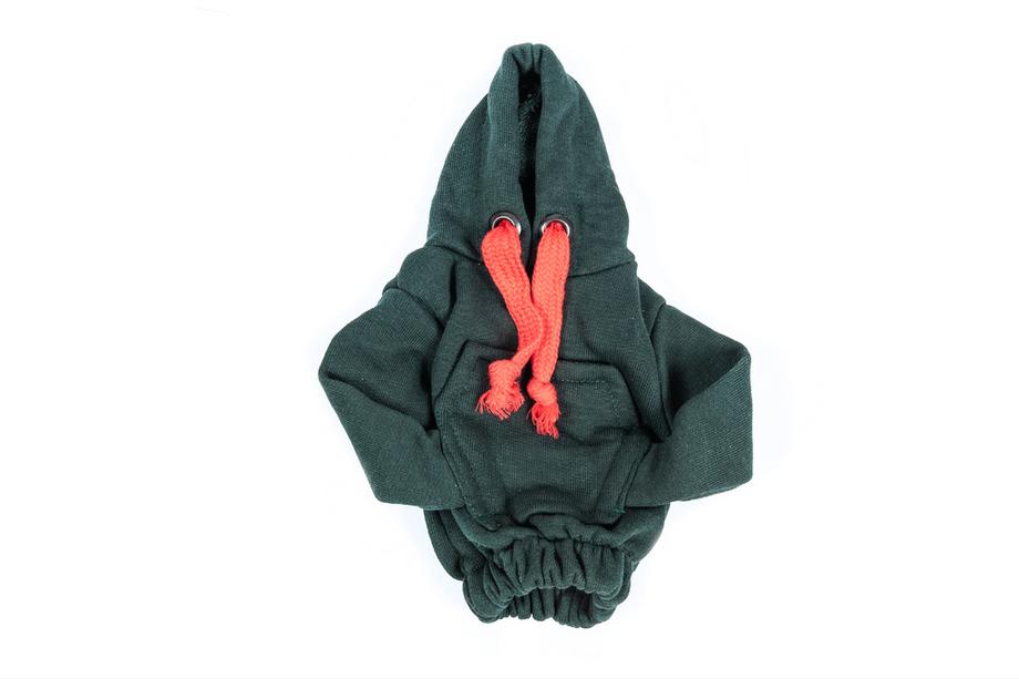 Copri leva cambio stile felpa con cappuccio (verde, cordino rosso) Foto 3