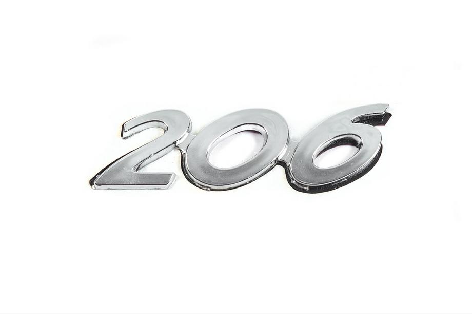 Peugeot 206 1998-2024 Scritta 206 (90mm x 25mm) Image