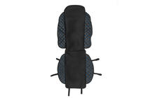 Copertura sedile ECO e tessuto (1 pz, Nero con cuciture blu + tessuto) foto 1