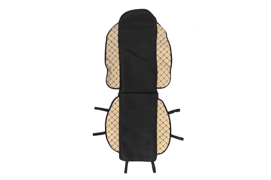 Copertura sedile ECO e tessuto OLD (1 pz, Beige con cucitura nera + tessuto) Foto 2
