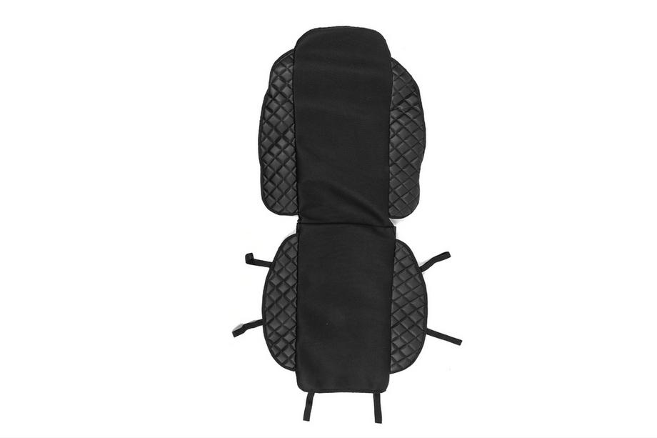 Copri sedile ECO e tessuto (1 pz, Nero con cuciture nere + tessuto) Image