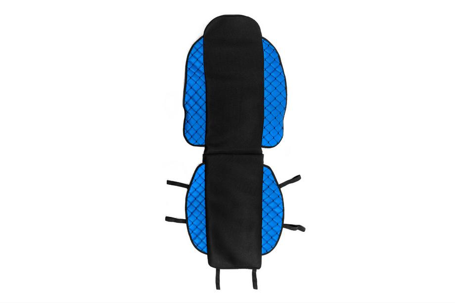 Copri sedile ECO e tessuto (1 pz, Blu con cuciture nere + tessuto) Foto 1