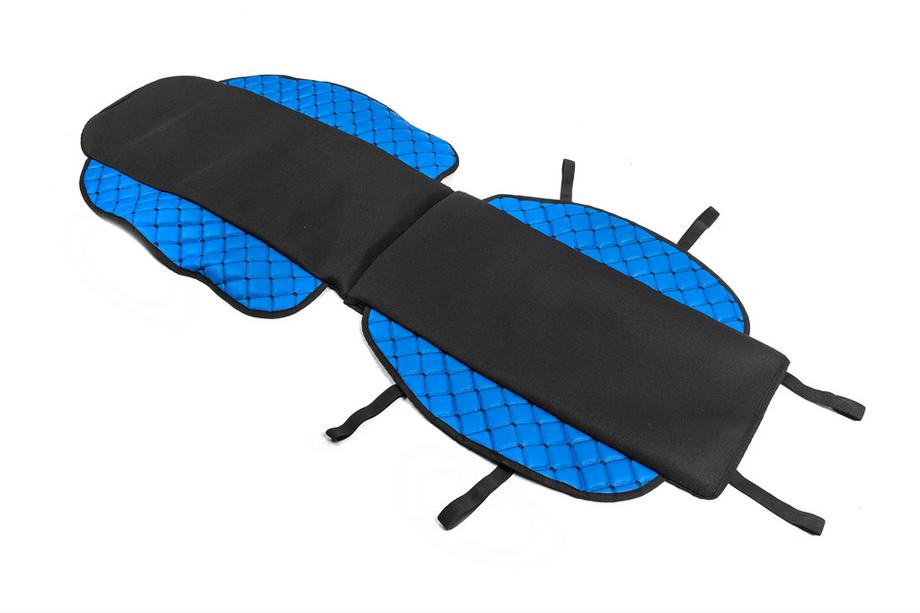 Copri sedile ECO e tessuto (1 pz, Blu con cuciture nere + tessuto) Foto 2