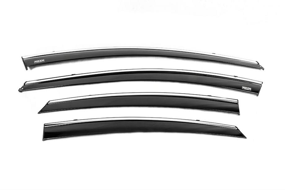 Hyundai Elantra (MD/UD) 2011-2015 Deflettori finestrini con profilo cromato (4 pz, Niken) Image