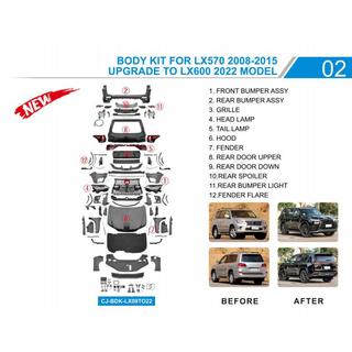 Kit carrozzeria facelift per LX600 Lexus LX570/450d 2008-2022 foto 2
