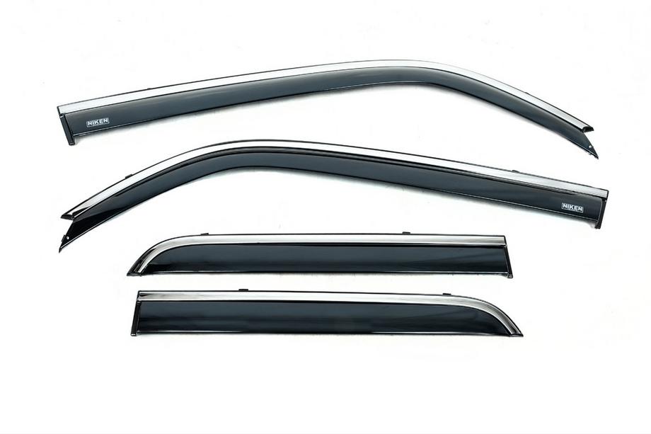 Toyota 4Runner 2009-2024 Deflettori finestrini con profilo cromato (4 pz, Niken) Foto 2