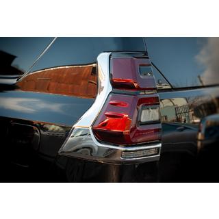 Coperture Cromate Fanali Posteriori V2 (2 pz, 2018+) Toyota Land Cruiser Prado 150 2009-2023 foto 3