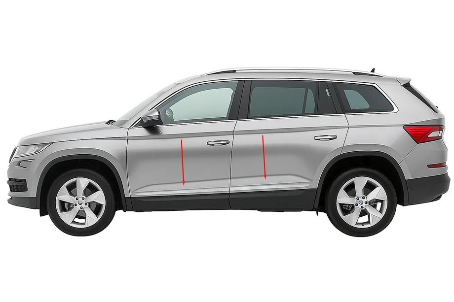 Skoda Kodiaq 2016-2023 Modanature porta strette in acciaio inox Carmos Image