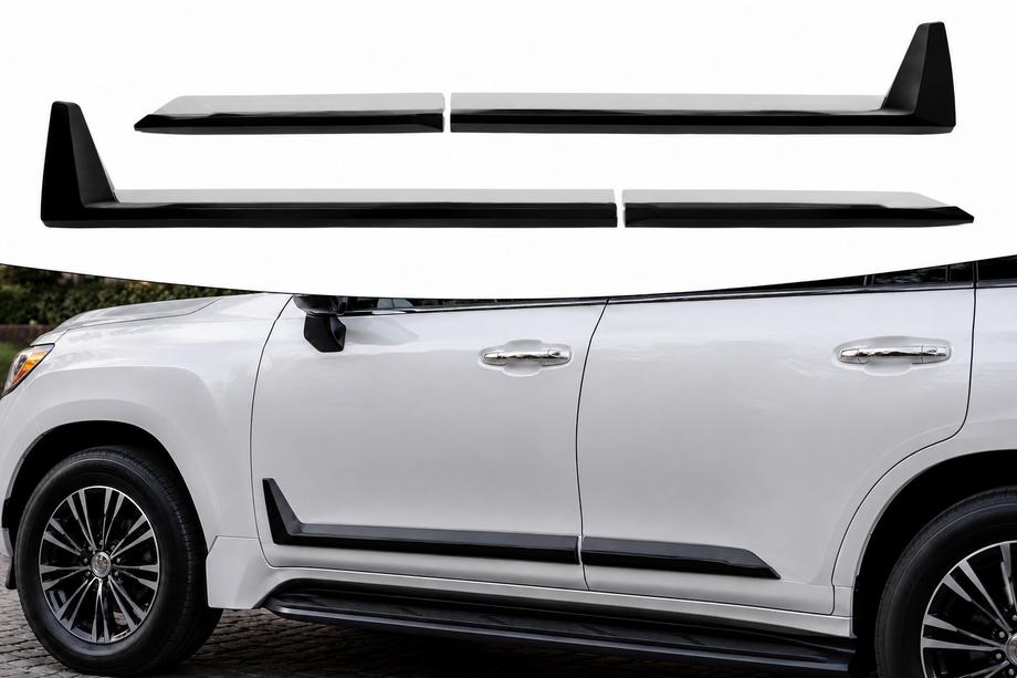 Lexus LX 500d/600 2022- Modanature nere per porte F-Sport bianco+nero (4 pz, ABS) Image