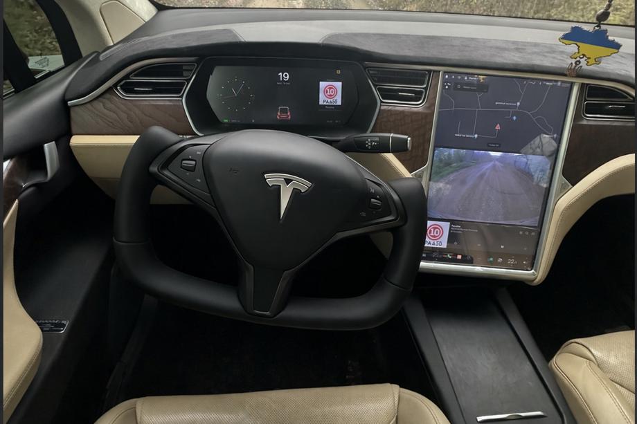 Tesla Model X 2015- Volante stile timone (Similpelle e inserti in carbonio) Image