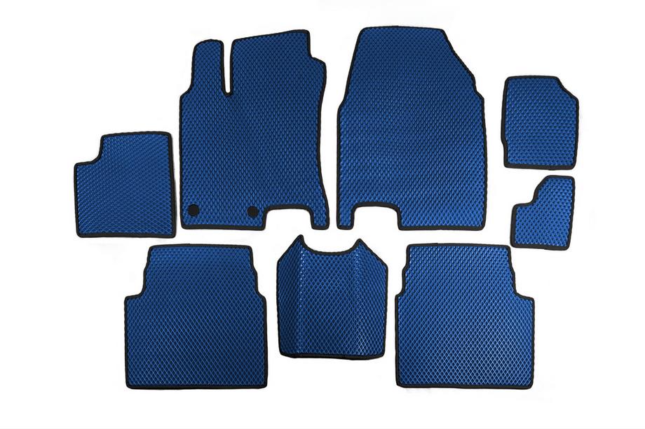 Nissan Qashqai 2007-2010 Tappetini EVA per +2 (3 File, Blu) Image