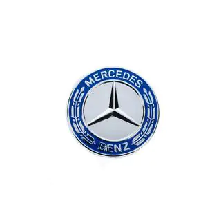 Tappo al posto del logo sul cofano Mercedes (blu e cromo, 57mm) foto 2