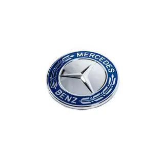 Tappo al posto del logo sul cofano Mercedes (blu e cromo, 57mm) foto 1