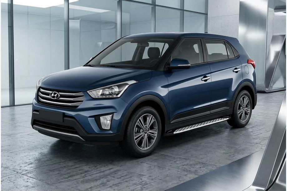 Hyundai Creta 2014-2020 Pedane Laterali Shining V1 (2 pz, Alluminio) Foto 1