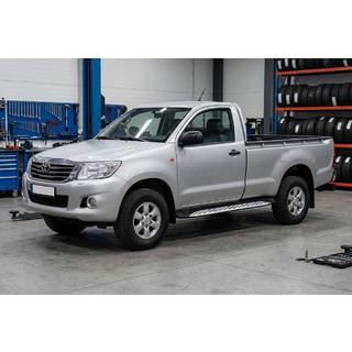 Pedane Laterali Shining V1 (2 pz, Alluminio) Toyota Hilux 2006-2015 foto 1