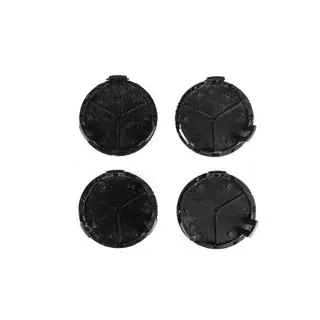 Copri mozzo cerchi 71/74 mm senza anello (4 pz, grigio con logo nero) foto 3
