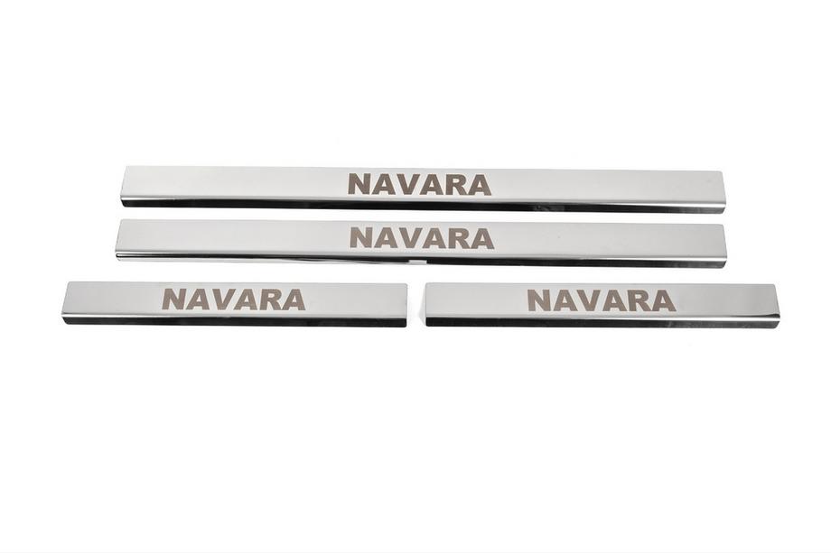 Nissan Navara 2006-2015 Coperture Battitacco (4 pz, Acciaio Inox) Image