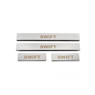 Coprisoglia porte (4 pz, acciaio inox) Suzuki Swift 2005-2010 foto 1